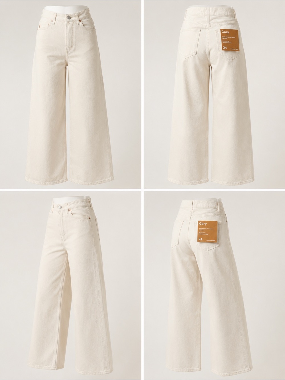 NWT Reformation Cary High Rise Slouchy Wide Leg Jeans 24 Fior Di Latte
